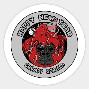 Happy New Year Gorilla Sticker